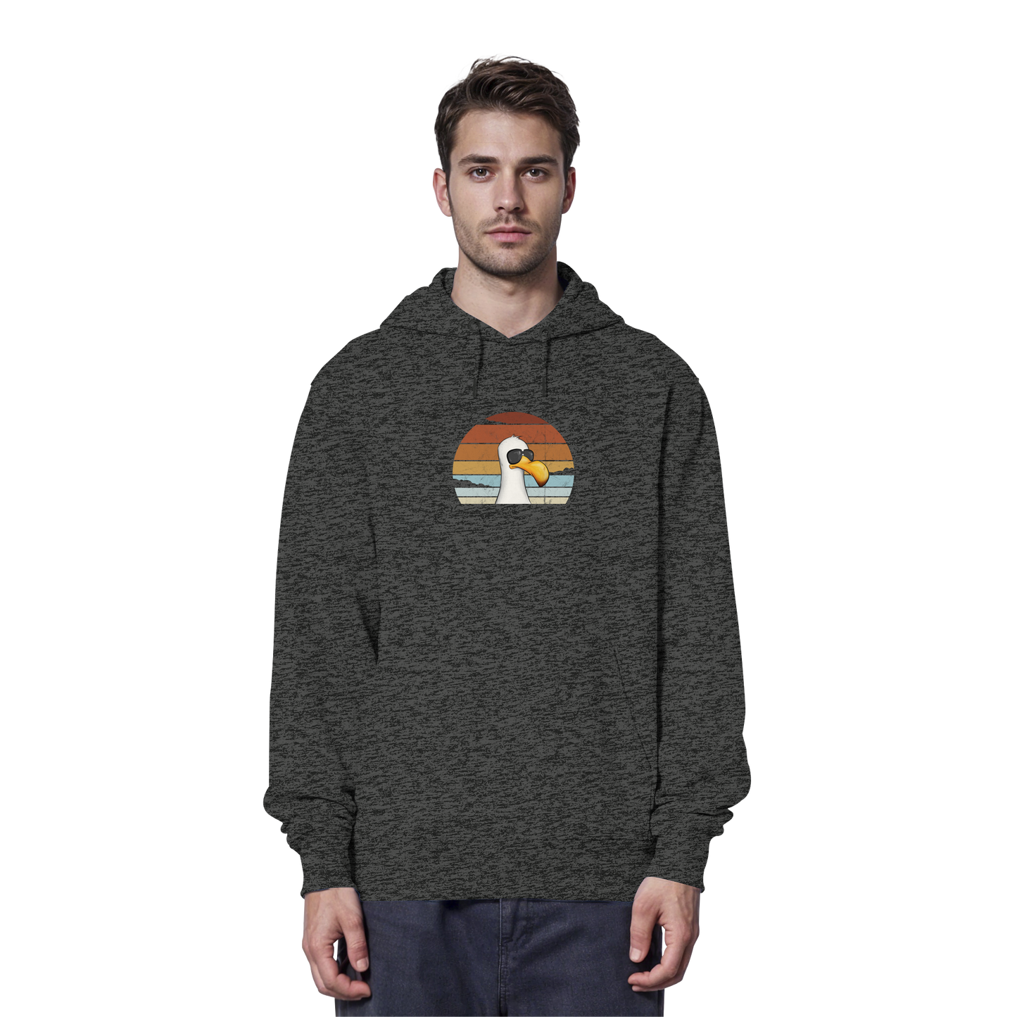 Cool lässige Retro Möwe - Organic Hoodie