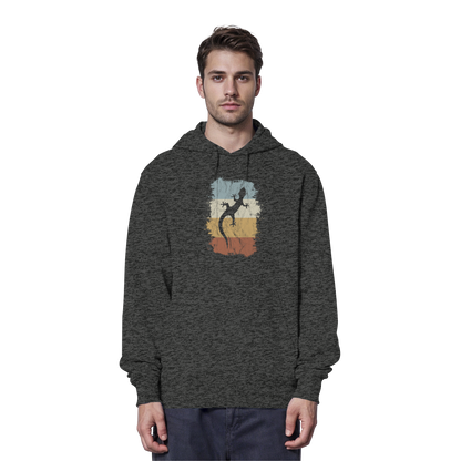 Retro Gecko Salamander Silhouette - Organic Hoodie