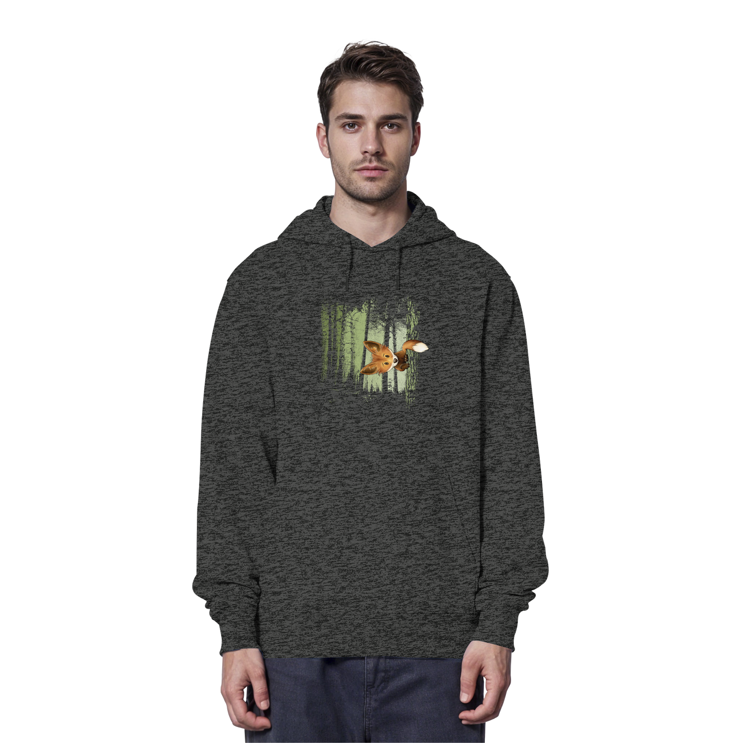 Fuchs im Zwielicht-Wald - Organic Hoodie