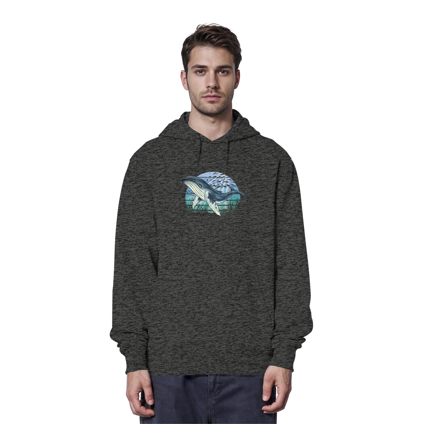 Retro Unterwasser Buckelwal - Organic Hoodie