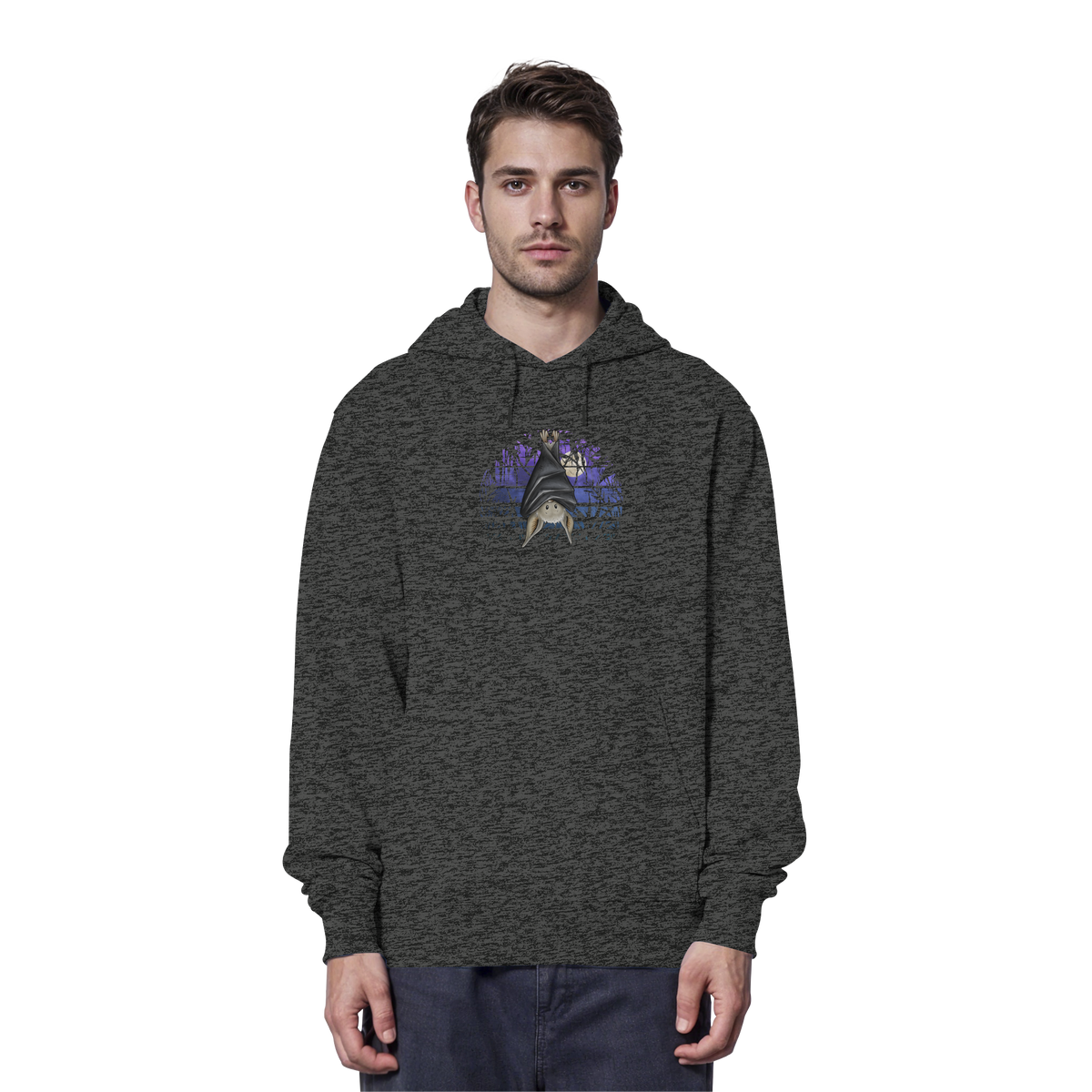 Fledermaus in blauer Nacht - Organic Hoodie