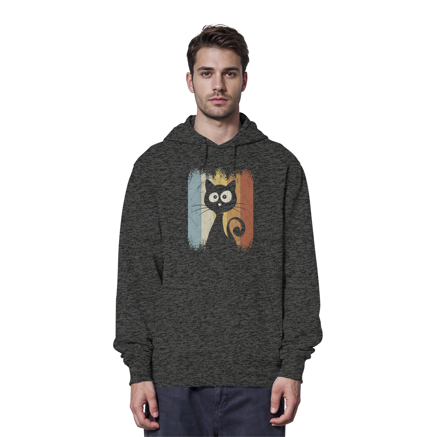 Retro Katze Silhouette - Organic Hoodie