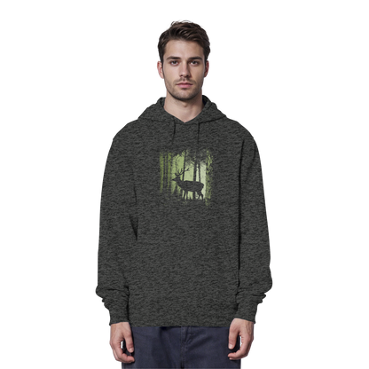 Hirsch im Zwielicht Wald - Organic Hoodie