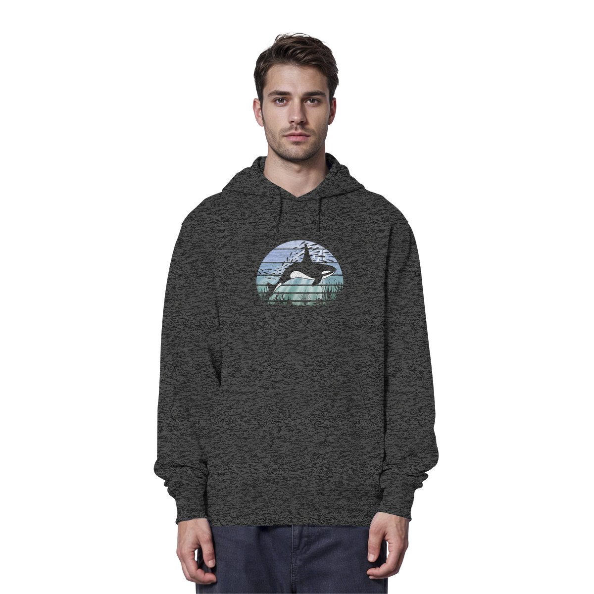 Retro Tiefsee Schwertwal Orca - Organic Hoodie