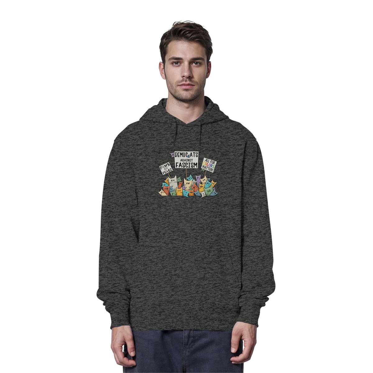 Demo-Katzen gegen Faschismus und für Vielfalt - Organic Hoodie