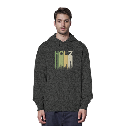 Holz Retro Wald Schriftzug - Organic Hoodie