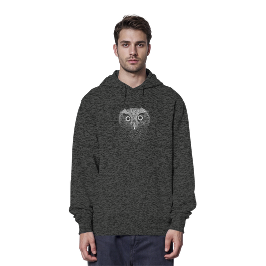 Eule Kritzelkunst Illustration - Organic Hoodie