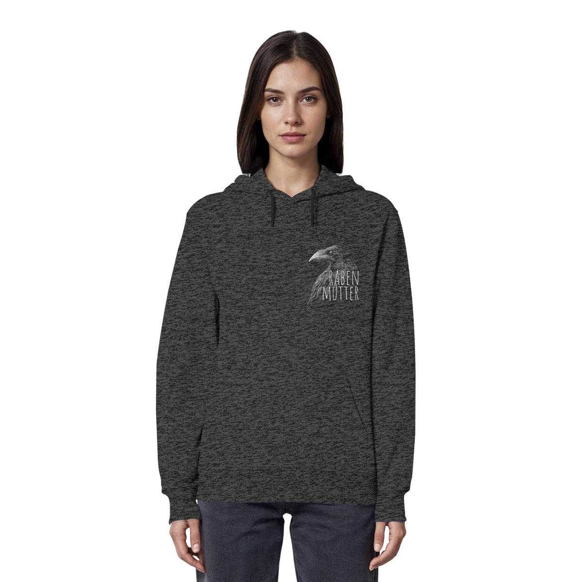 Rabenmutter schwarze Krähe Rabe - Organic Hoodie