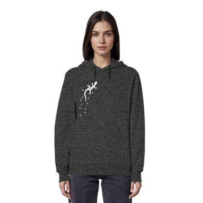 Gecko Eidechse Silhouette hell - Organic Hoodie