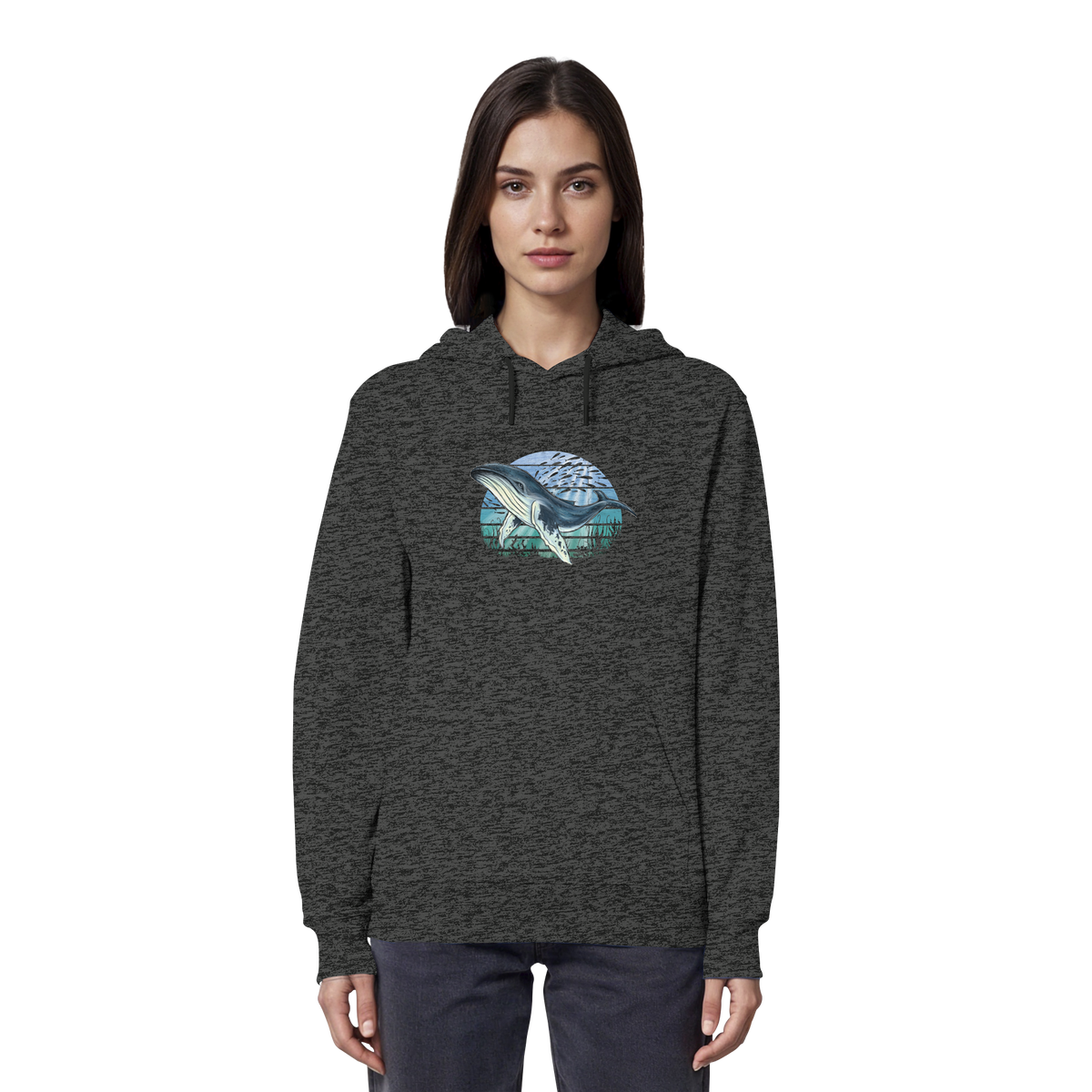 Retro Unterwasser Buckelwal - Organic Hoodie