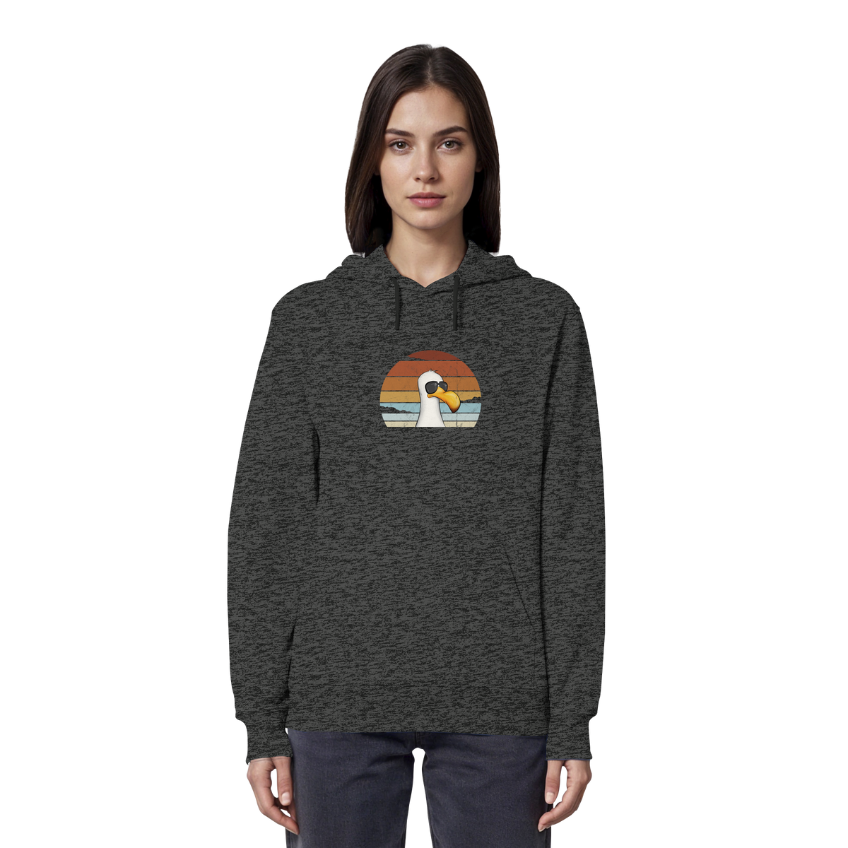 Cool lässige Retro Möwe - Organic Hoodie