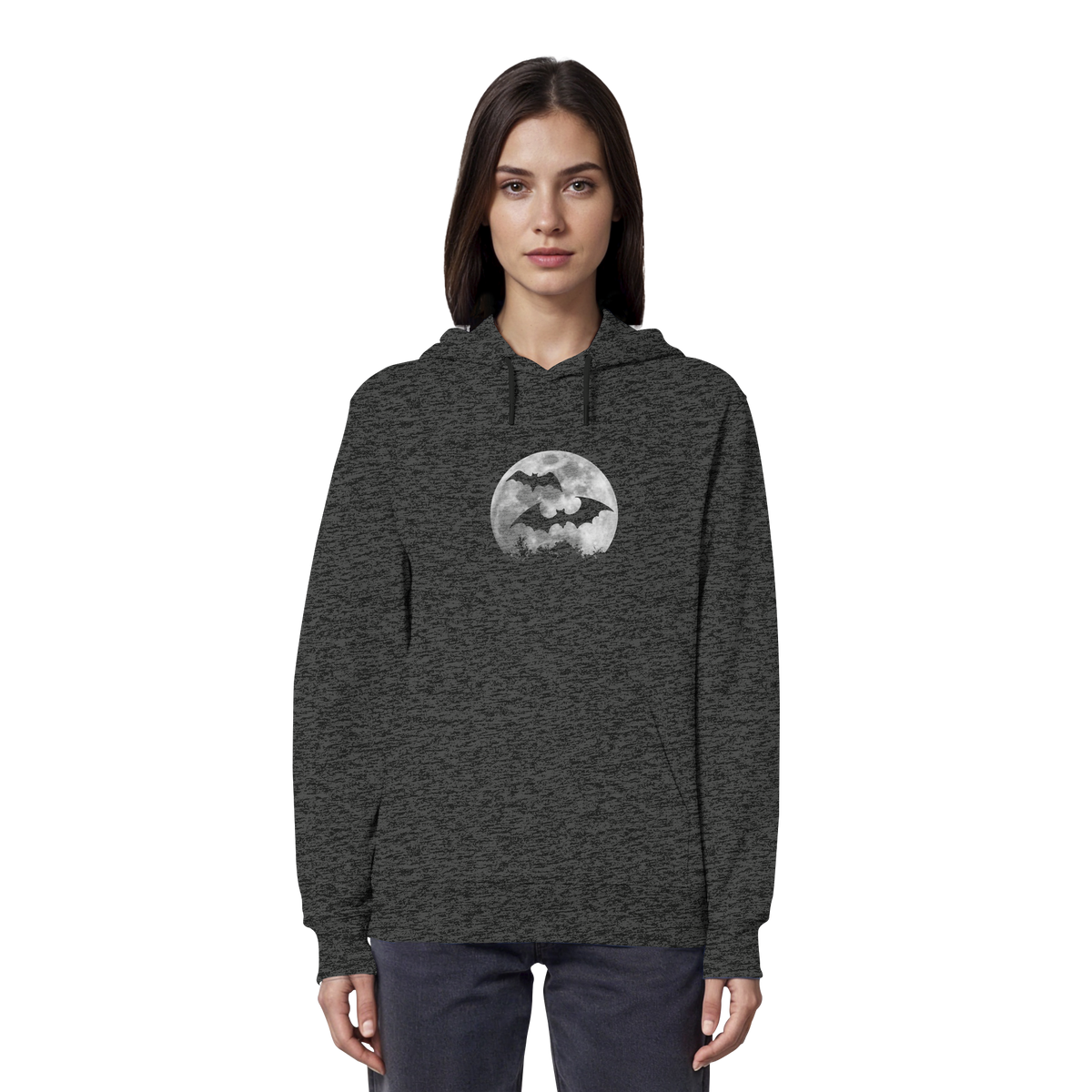 Fledermaus Silhouetten bei Vollmond - Organic Hoodie