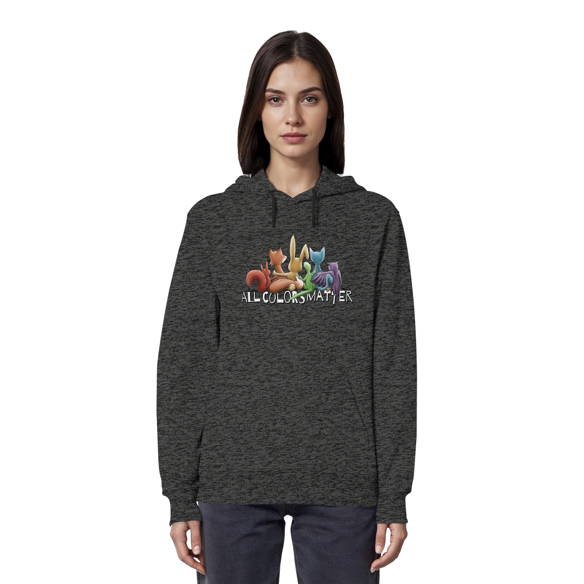 All Colors Matter! Regenbogen Tiere für Vielfalt - Organic Hoodie