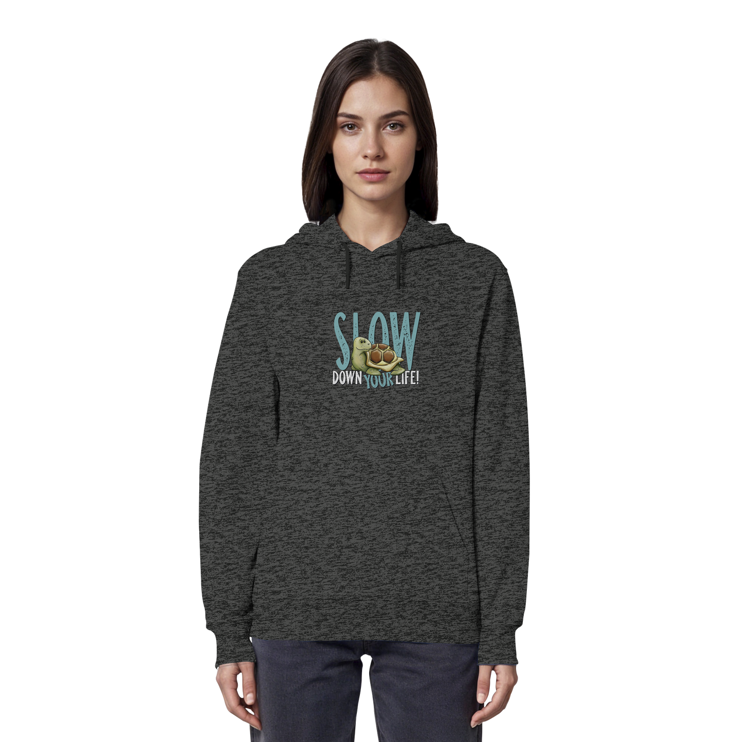Slow Down Your Life Schildkröte - Organic Hoodie