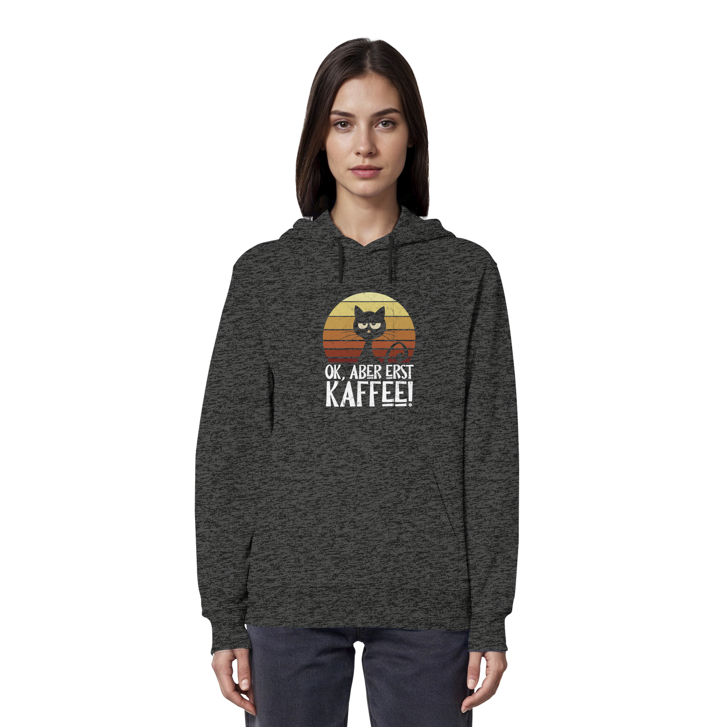 Ok, aber erst Kaffee | launische Katze - Organic Hoodie