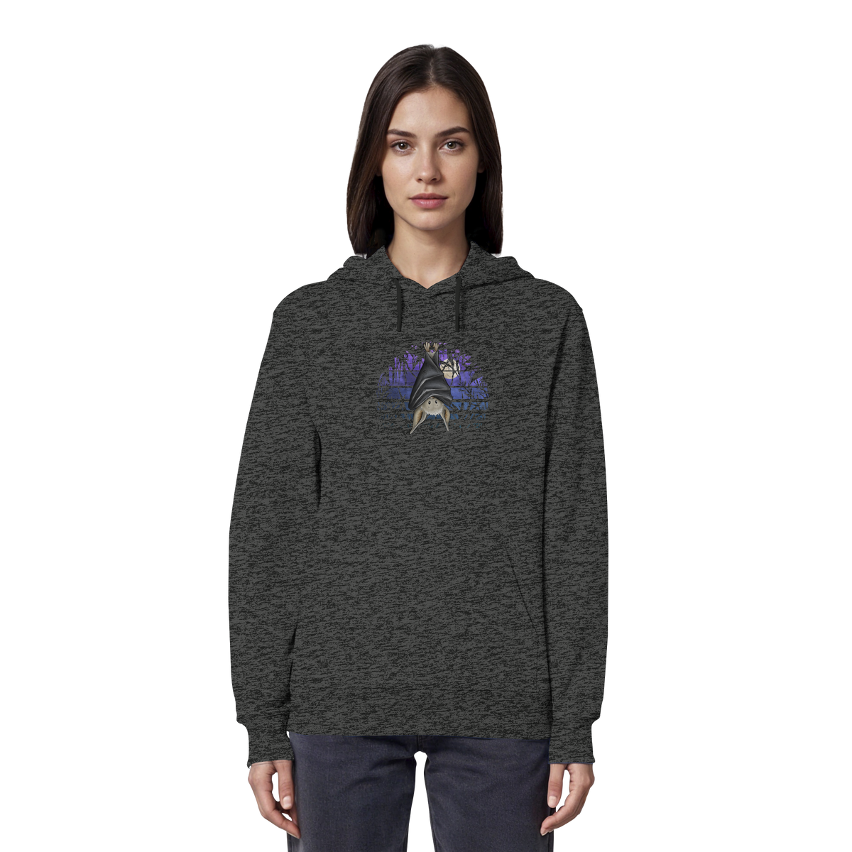 Fledermaus in blauer Nacht - Organic Hoodie