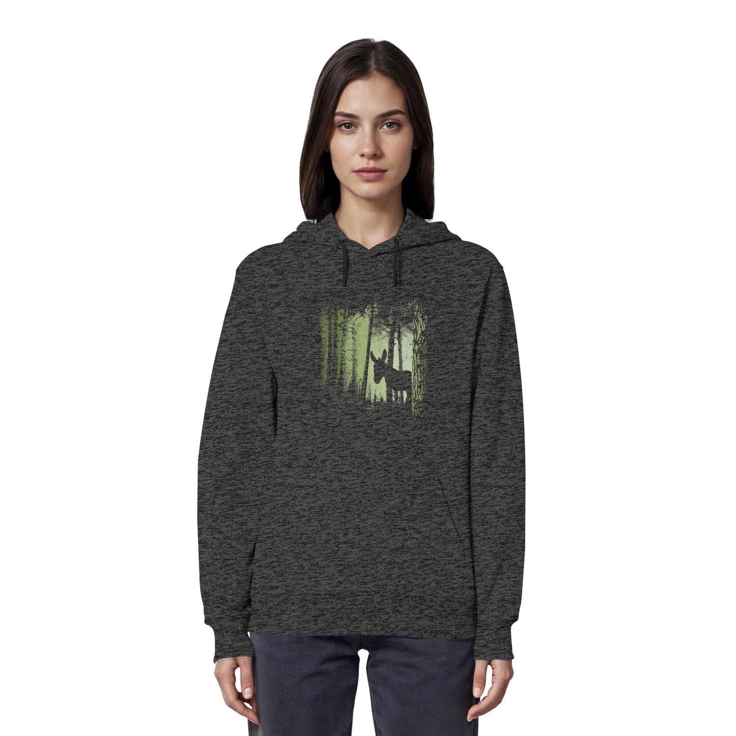 Esel im Zwielicht-Wald - Organic Hoodie