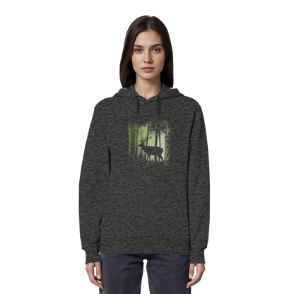Hirsch im Zwielicht Wald - Organic Hoodie