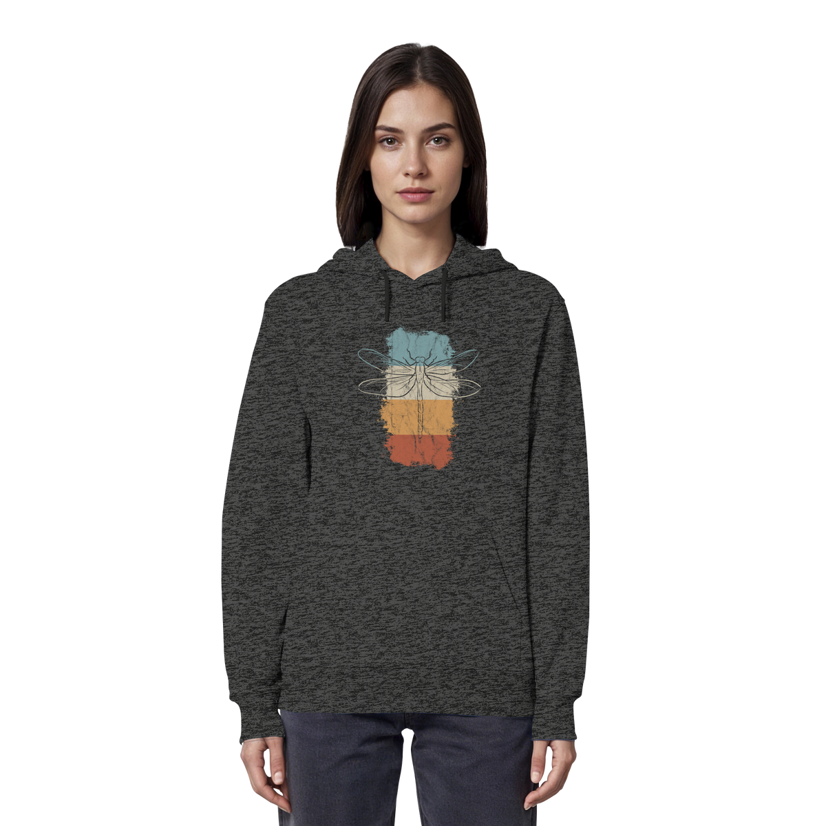 Retro Kunst Libelle | Vintage Dragonfly - Organic Hoodie