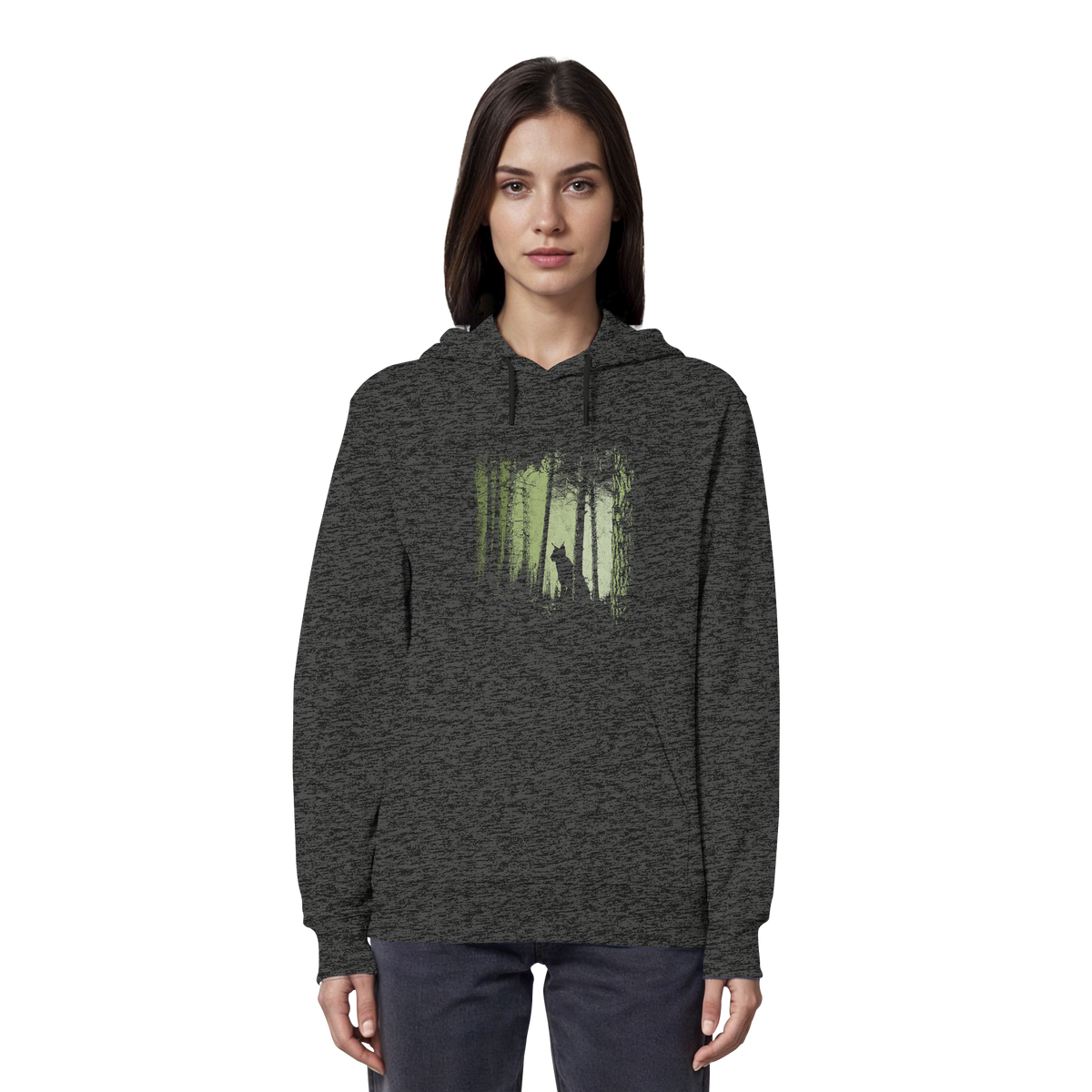 Luchs Wildkatze im Zwielicht Wald - Organic Hoodie