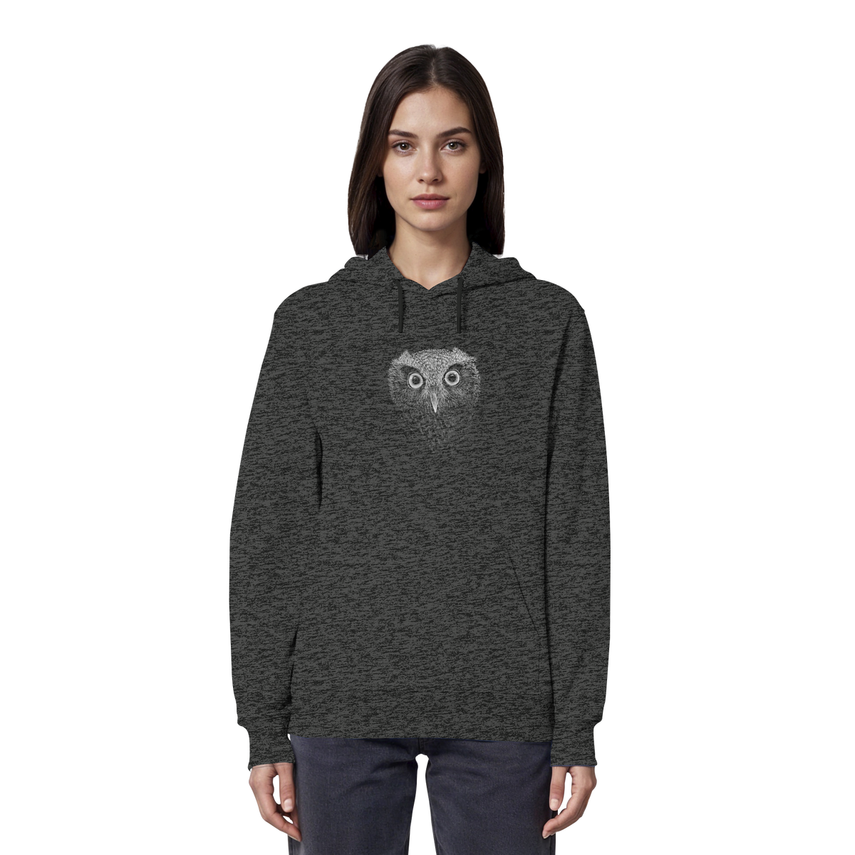 Eule Kritzelkunst Illustration - Organic Hoodie