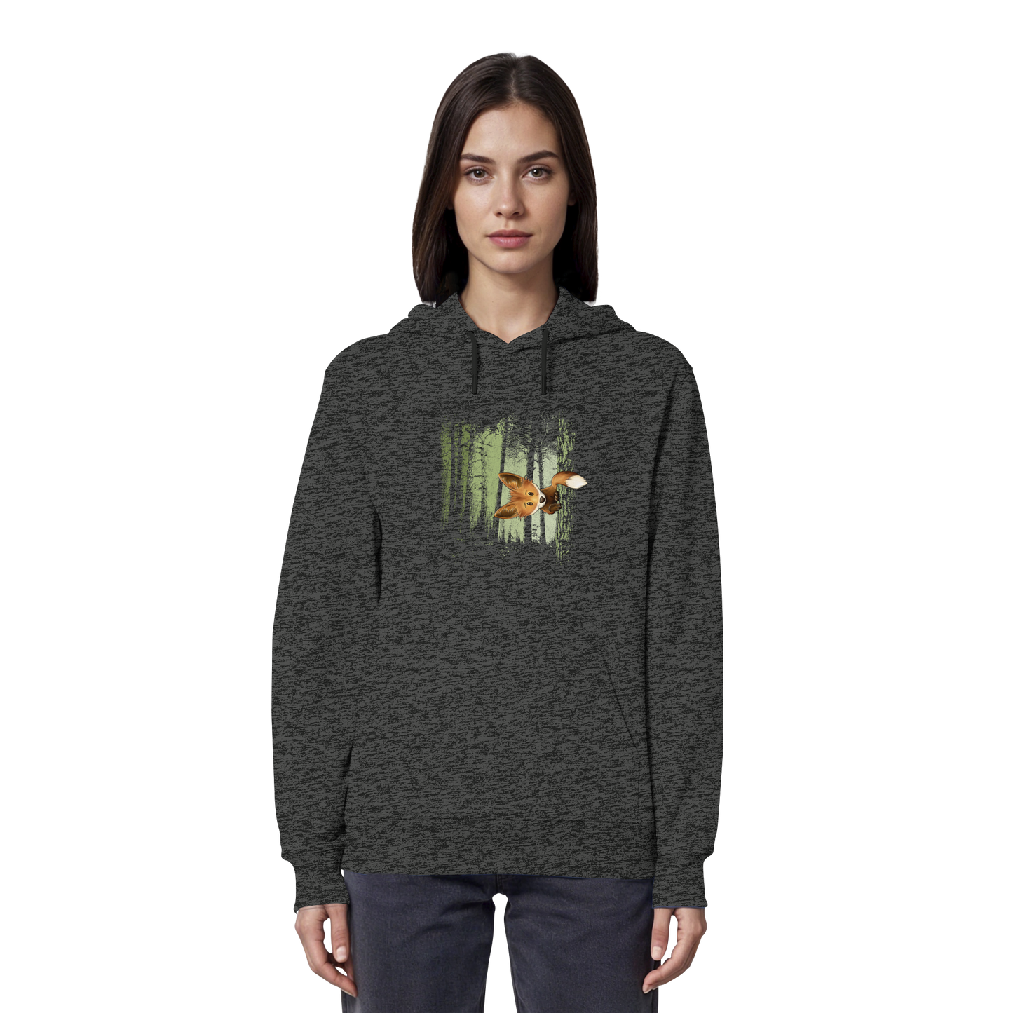 Fuchs im Zwielicht-Wald - Organic Hoodie