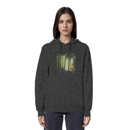 Comic Bär versteckt im Zwielicht Wald - Organic Hoodie