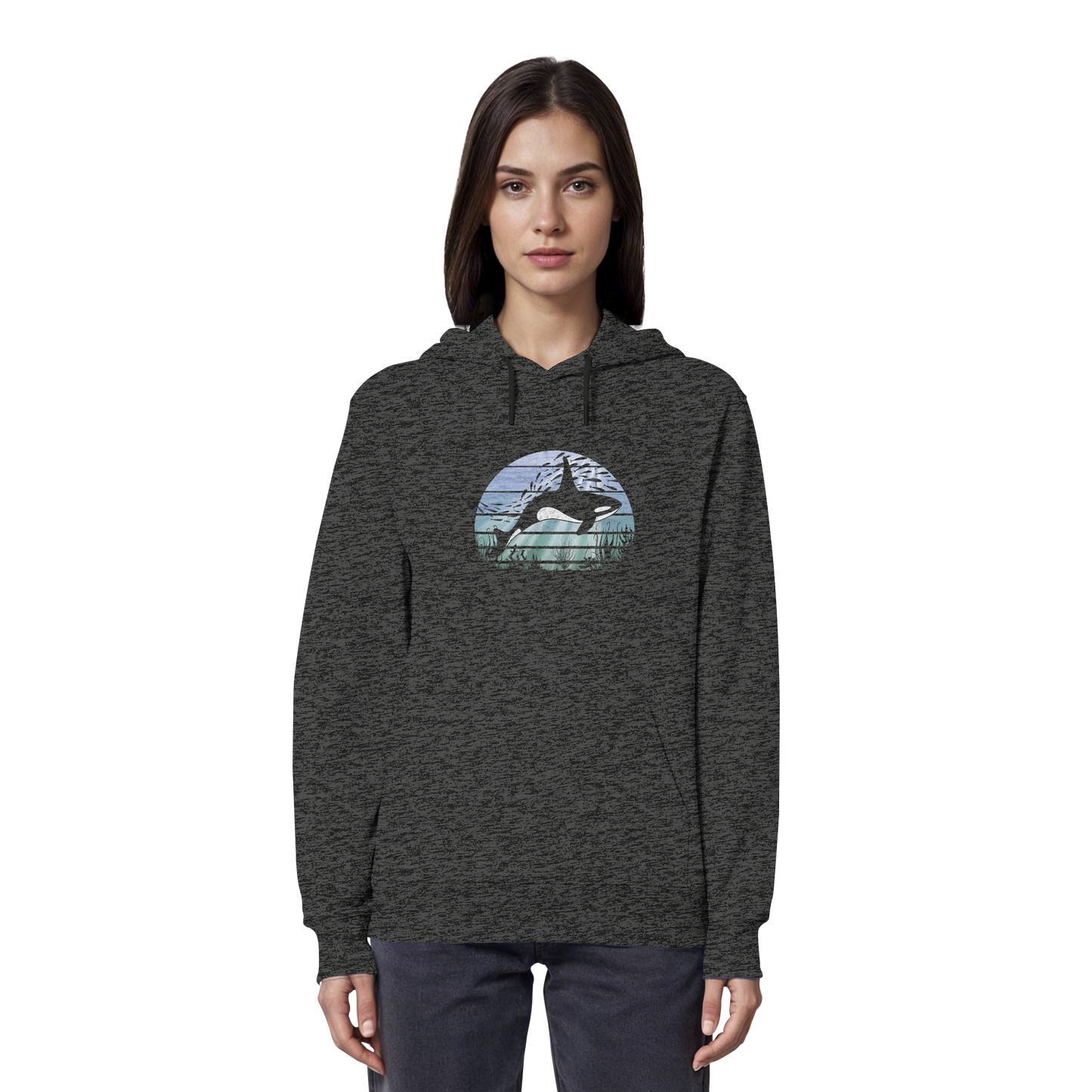 Retro Tiefsee Schwertwal Orca - Organic Hoodie