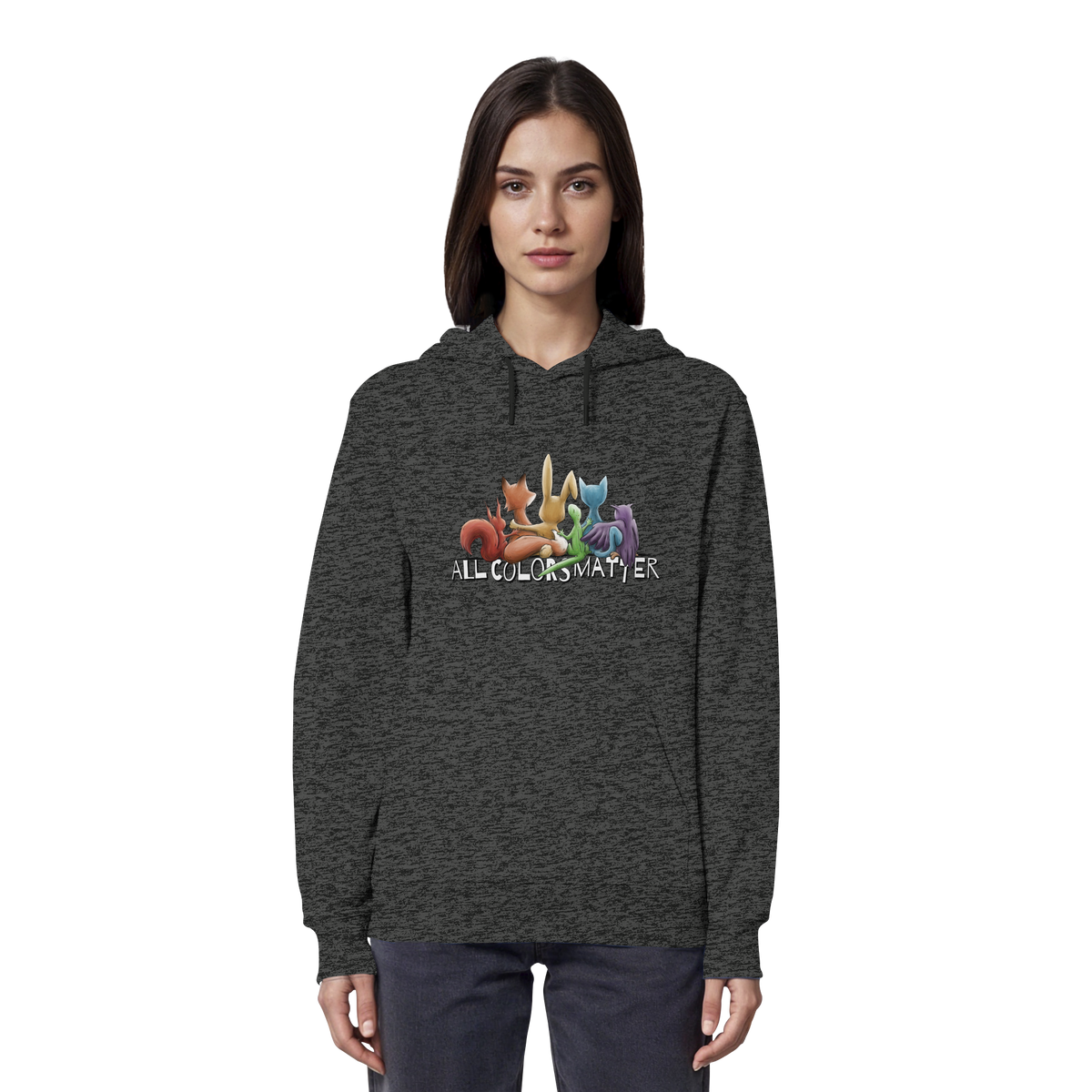 All Colors Matter! Regenbogen Tiere für Vielfalt - Organic Hoodie