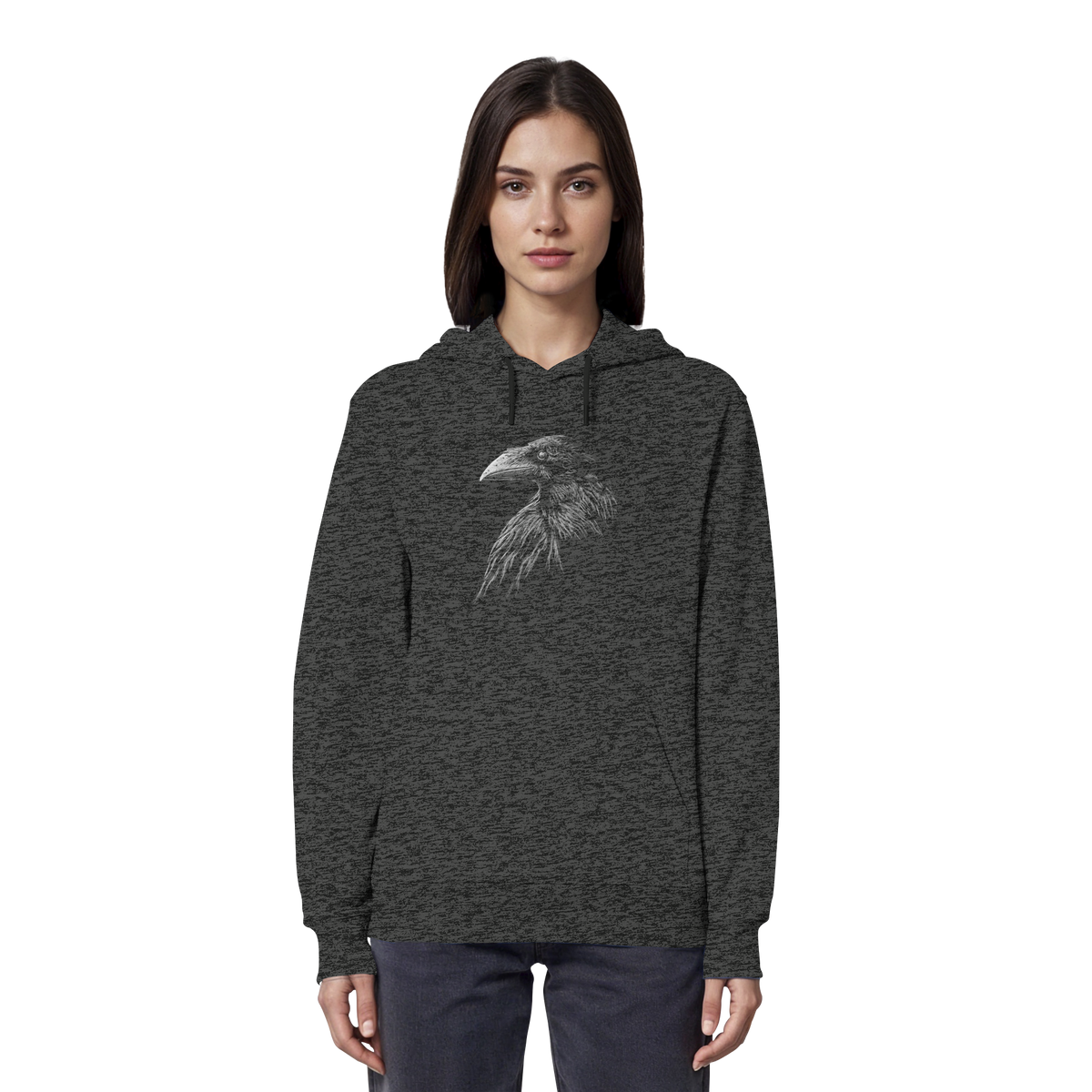 Kritzelkunst Rabe Krähe - Organic Hoodie