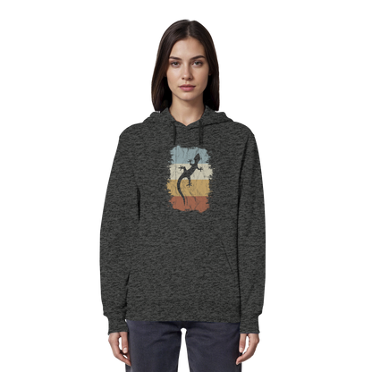 Retro Gecko Salamander Silhouette - Organic Hoodie