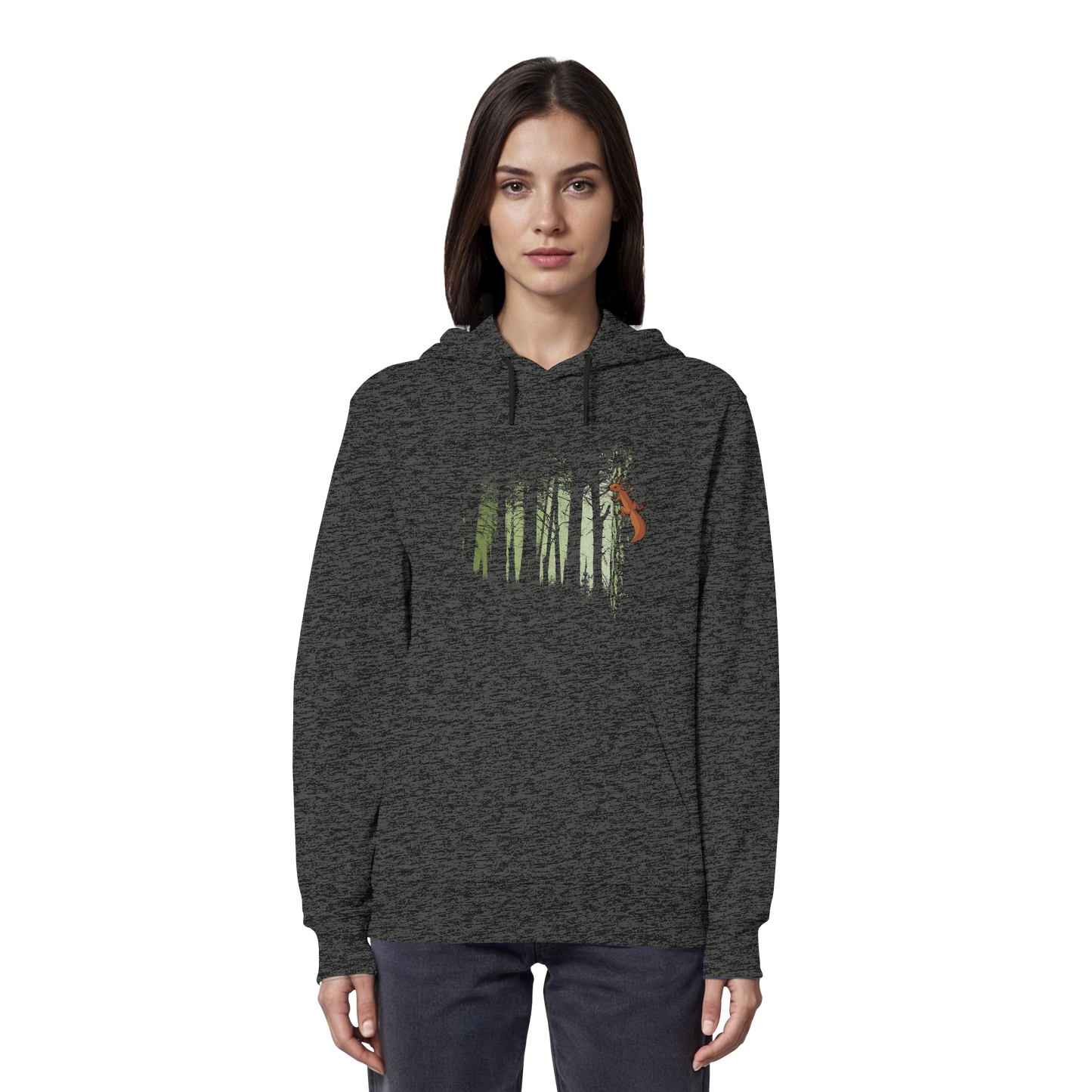 Eichhörnchen im Zwielicht-Wald - Organic Hoodie