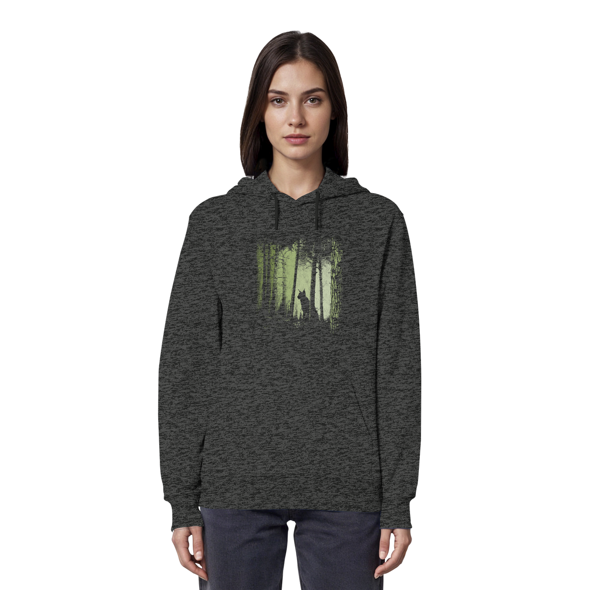 Luchs Wildkatze im Zwielicht Wald - Organic Hoodie