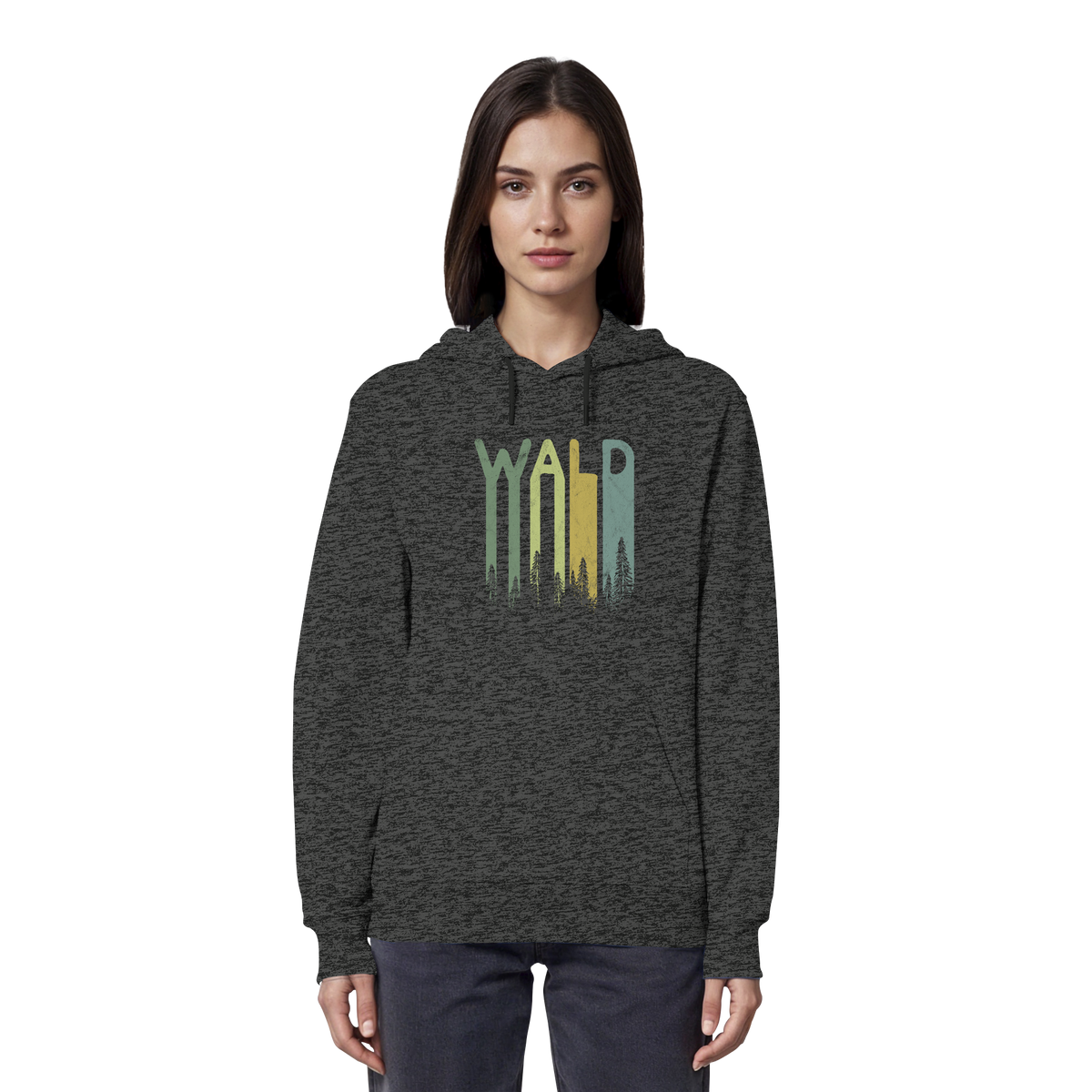 Wald Retro Forst Schriftzug - Organic Hoodie