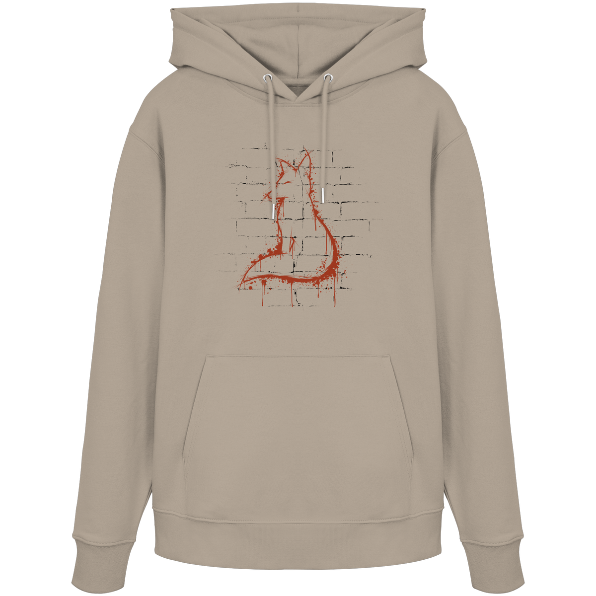 Street Art Fuchs Silhouette - Organic Hoodie