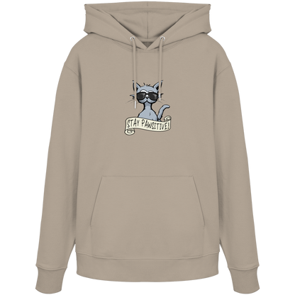 Stay Pawsitive Bleib lässig Hipster Katze - Organic Hoodie
