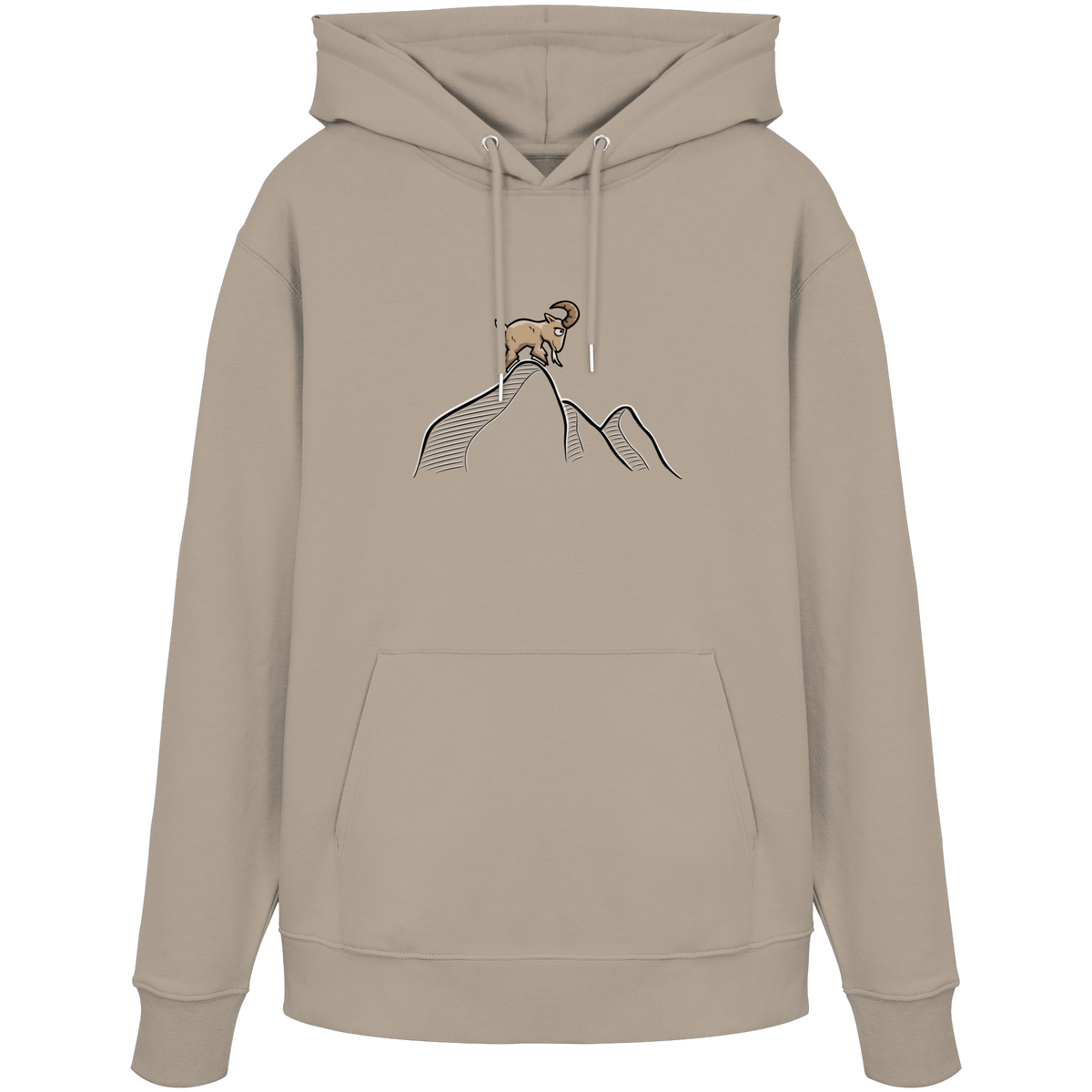 Ziegenbock in den Bergen - Organic Hoodie