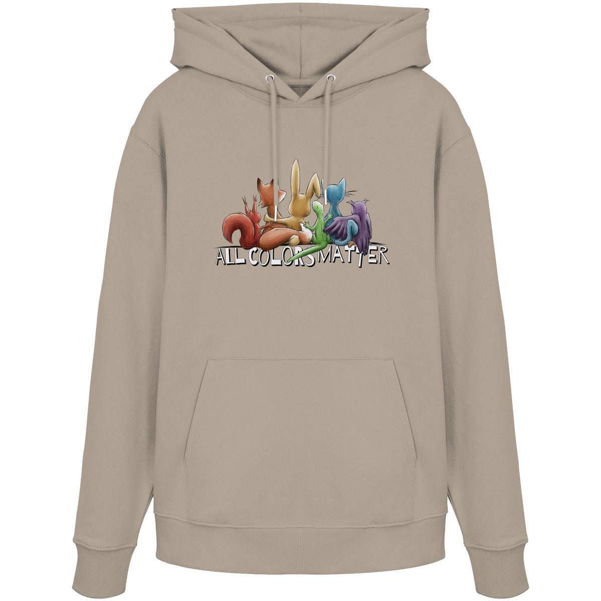 All Colors Matter! Regenbogen Tiere für Vielfalt - Organic Hoodie