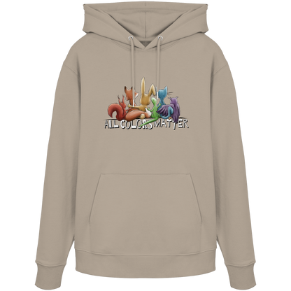 All Colors Matter! Regenbogen Tiere für Vielfalt - Organic Hoodie