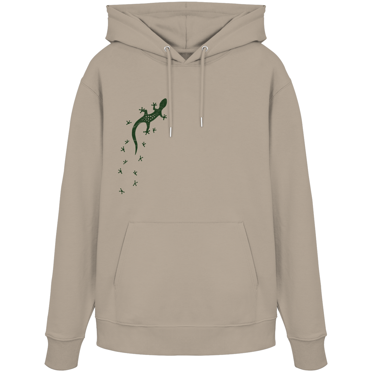 Gecko Eidechse Silhouette dunkel - Organic Hoodie