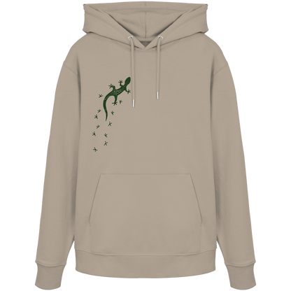 Gecko Eidechse Silhouette dunkel - Organic Hoodie