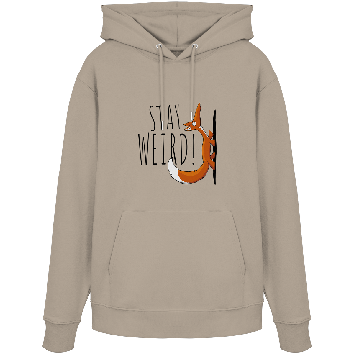 Stay Weird! Schräger Fuchs - Organic Hoodie