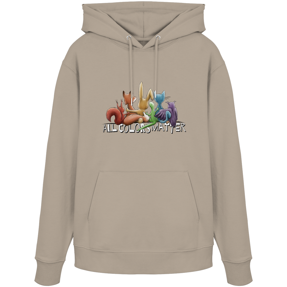 All Colors Matter! Regenbogen Tiere für Vielfalt - Organic Hoodie