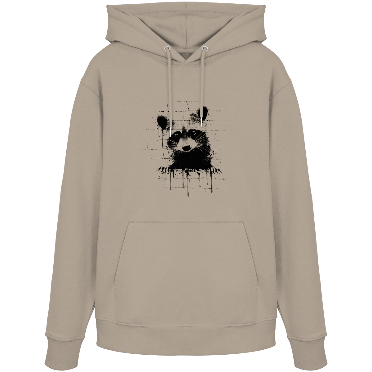 Funky Street Art Waschbär - Organic Hoodie