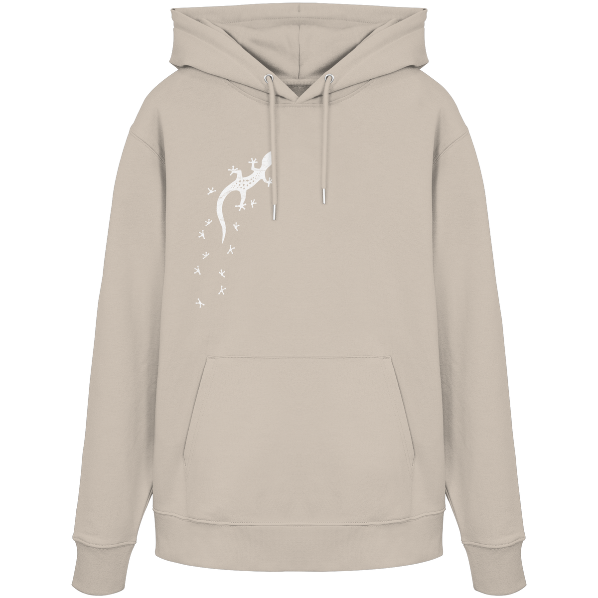 Gecko Eidechse Silhouette hell - Organic Hoodie