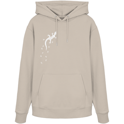 Gecko Eidechse Silhouette hell - Organic Hoodie