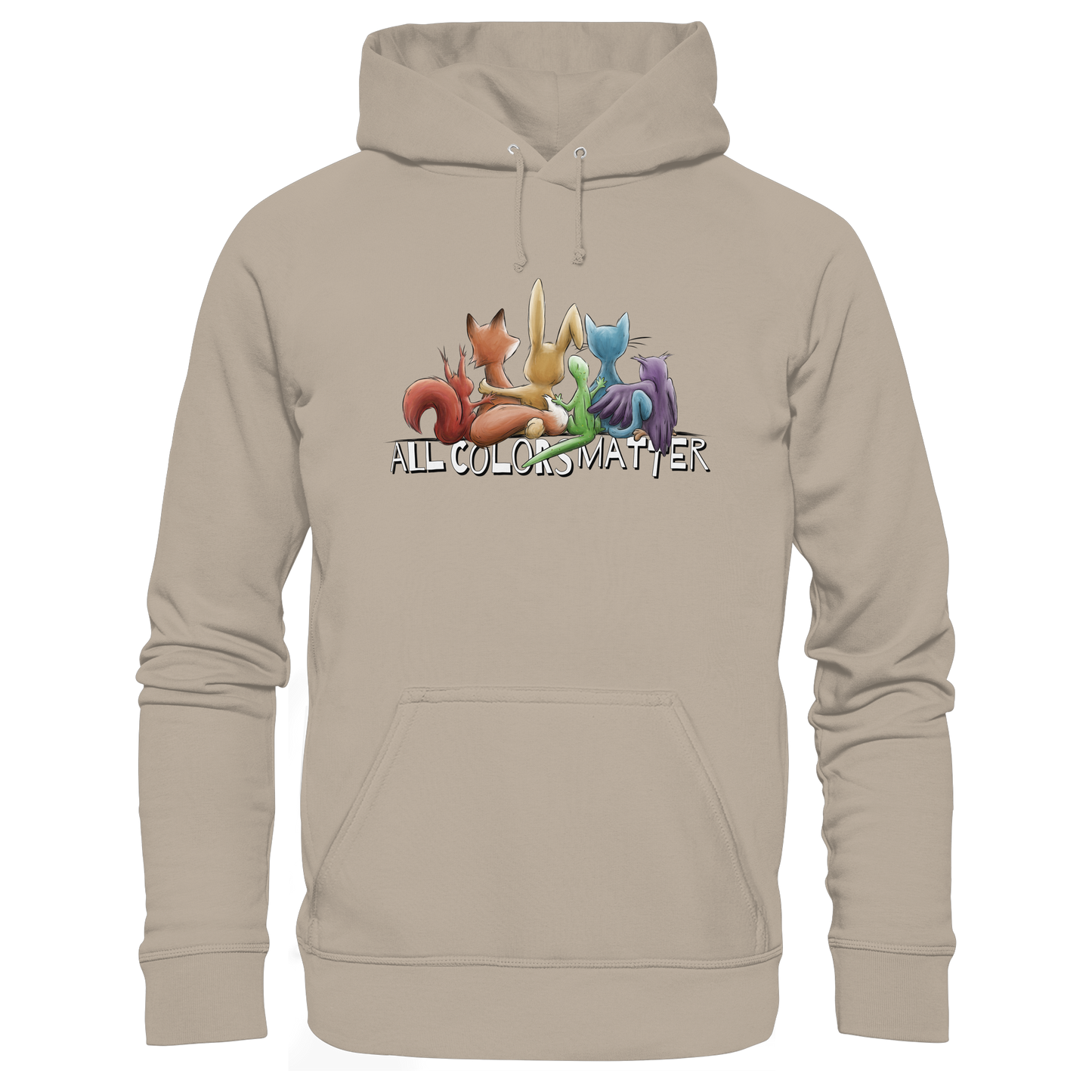 All Colors Matter! Regenbogen Tiere für Vielfalt - Organic Hoodie