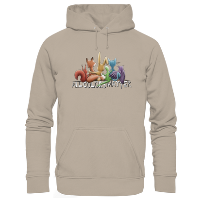All Colors Matter! Regenbogen Tiere für Vielfalt - Organic Hoodie