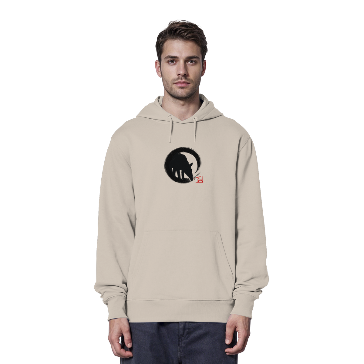 Zen Tapir im japanischen Enso Kreis - Organic Hoodie