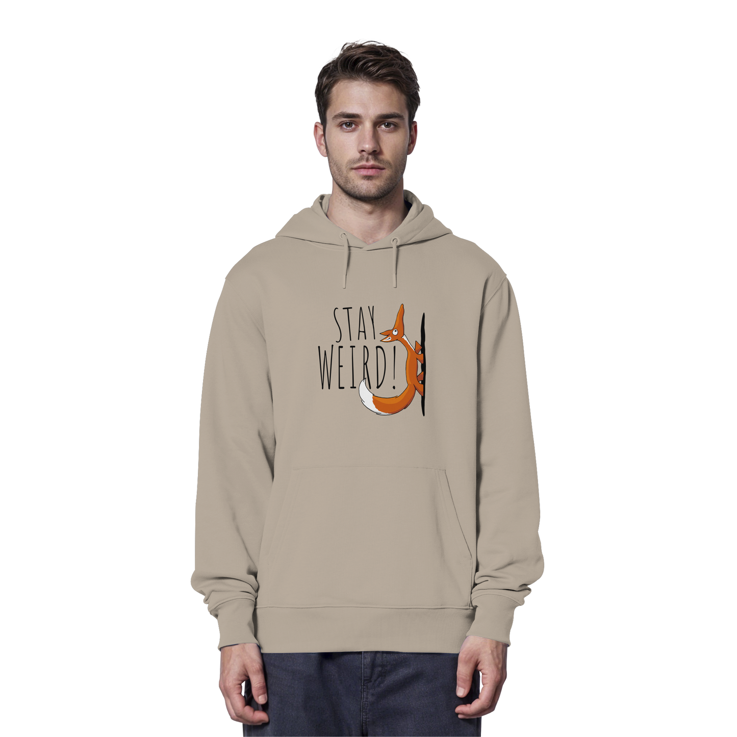 Stay Weird! Schräger Fuchs - Organic Hoodie